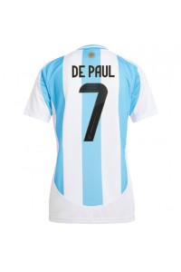 Fotbalové Dres Argentina Rodrigo De Paul #7 Dámské Domácí Oblečení Copa America 2024 Krátký Rukáv